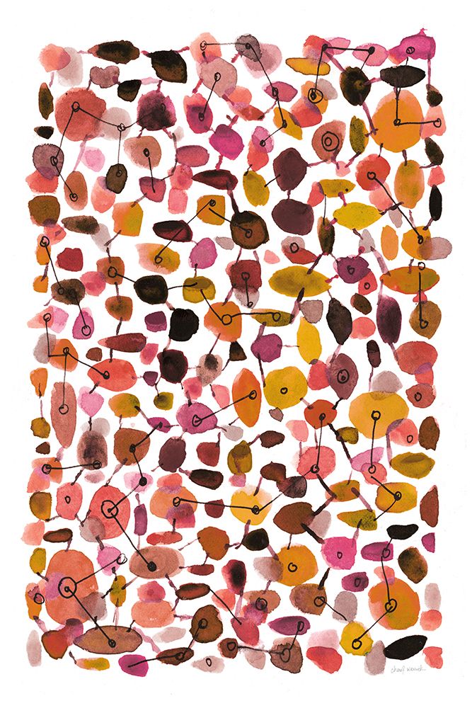 Art Print: Mid Century III Plum Vertical