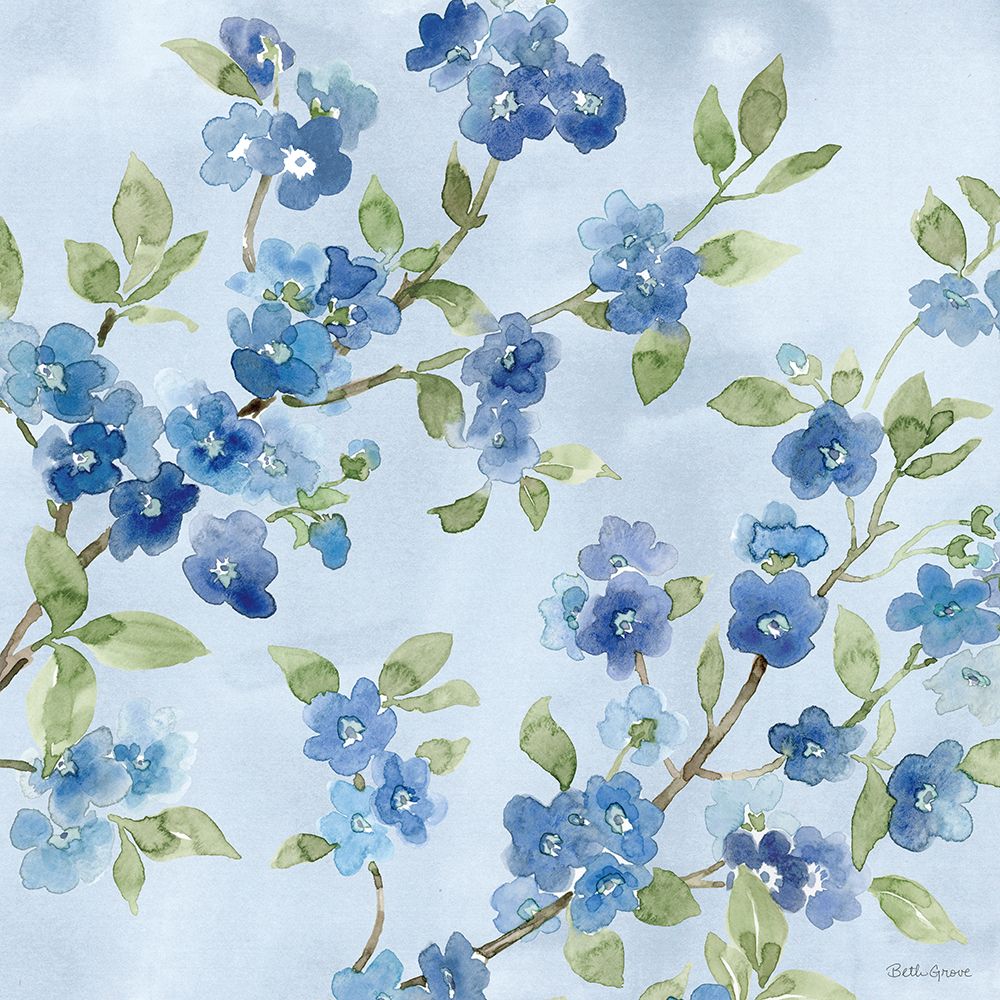 Wall Art Painting id:473166, Name: Indigo Petals VI, Artist: Grove, Beth