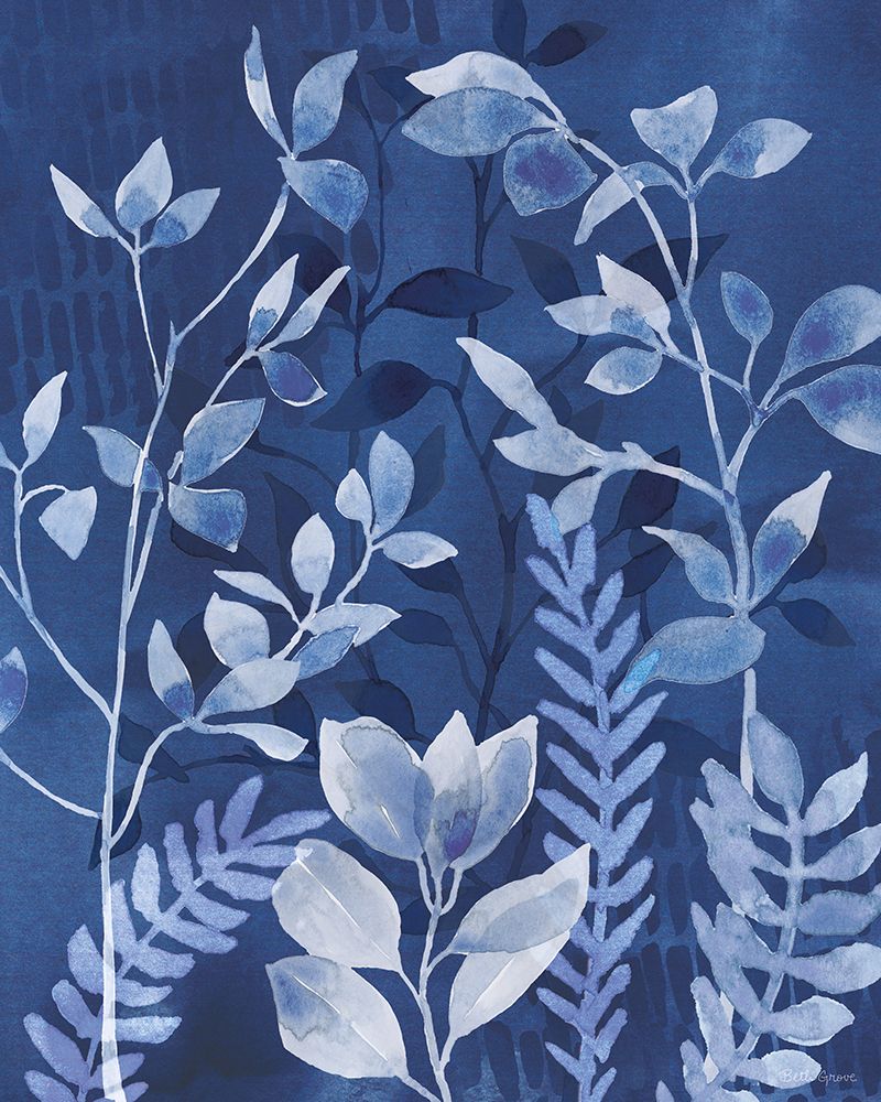 Wall Art Painting id:473170, Name: Indigo Petals X, Artist: Grove, Beth