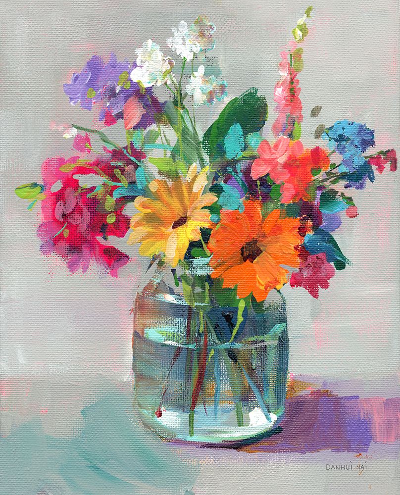 Wall Art Painting id:495468, Name: Cottage Garden Bouquet I, Artist: Nai, Danhui