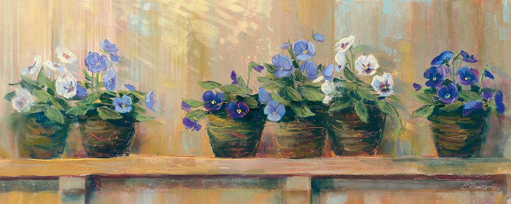 Wall Art Painting id:768867, Name: Violets in Pots, Artist: Rowan, Carol