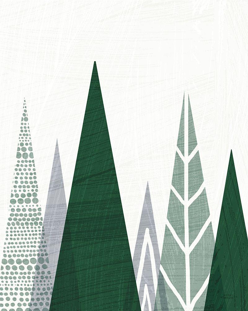 Wall Art Painting id:528220, Name: Geometric Forest II Green Gray, Artist: Mullan, Michael