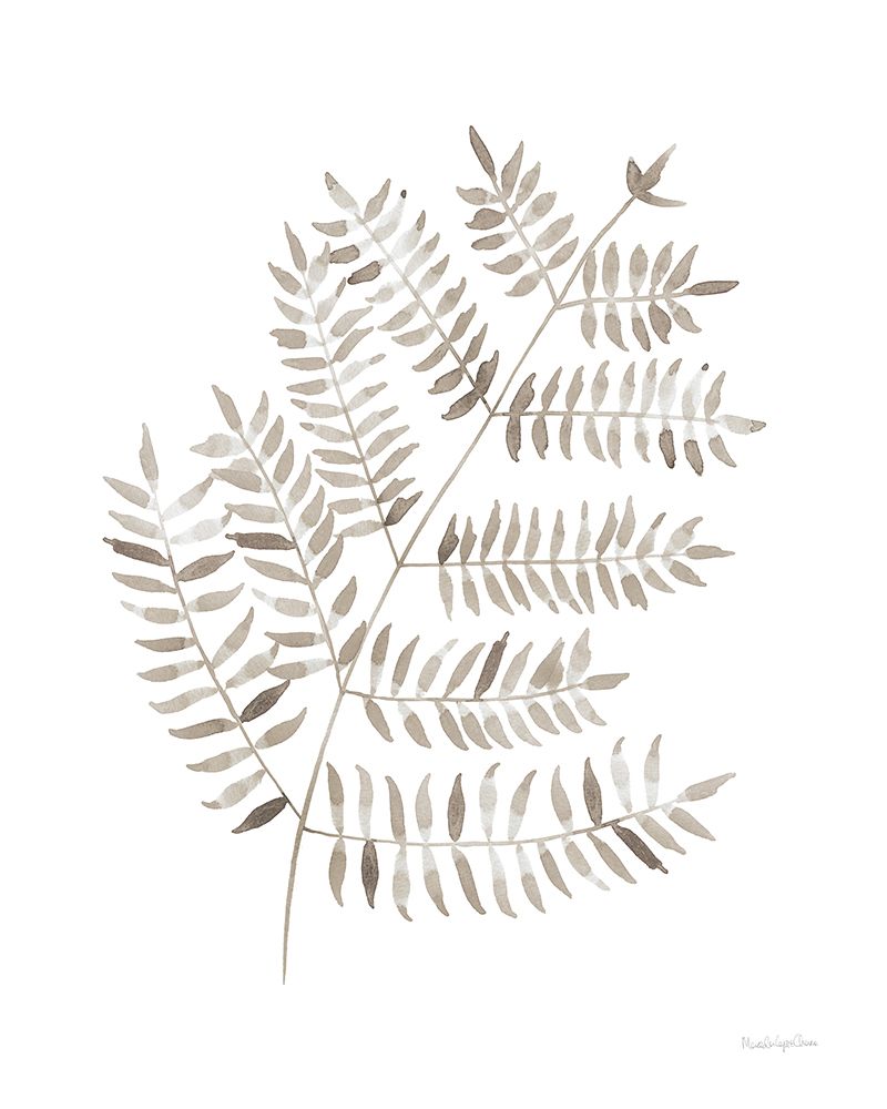 Wall Art Painting id:536633, Name: Woodland Fern Khaki, Artist: Charro, Mercedes Lopez