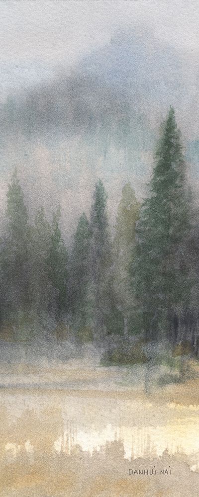 Wall Art Painting id:536709, Name: Misty Pines Panel I, Artist: Nai, Danhui