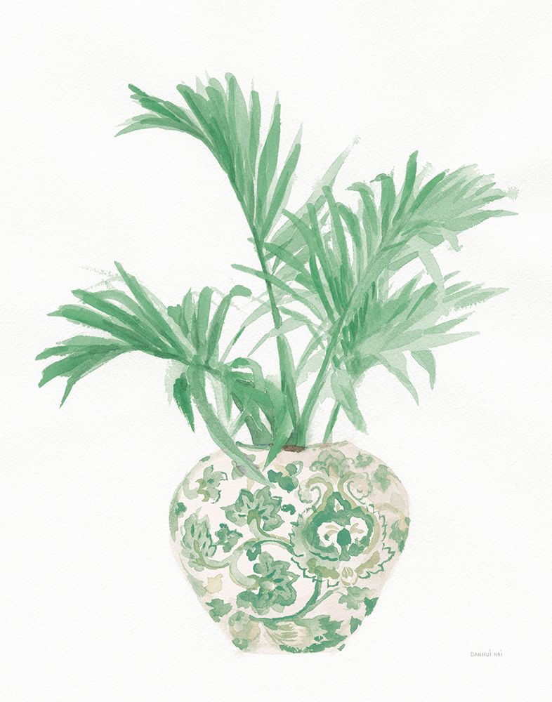 Wall Art Painting id:546740, Name: Palm Chinoiserie II Pink Green, Artist: Nai, Danhui