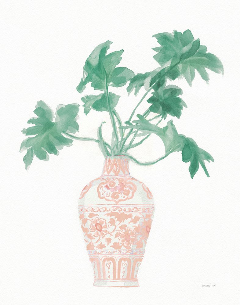 Wall Art Painting id:546741, Name: Palm Chinoiserie III Pink Green v2, Artist: Nai, Danhui