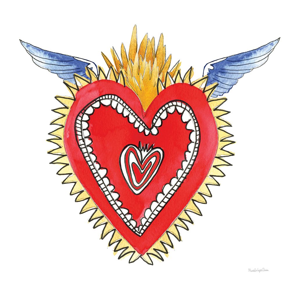 Wall Art Painting id:542304, Name: Sacred Heart I, Artist: Charro, Mercedes Lopez