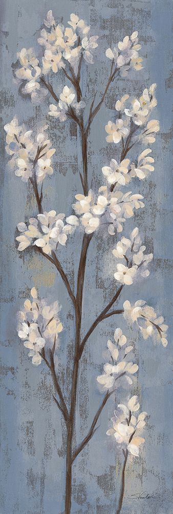 Wall Art Painting id:563208, Name: Almond Branch I on Slate Blue, Artist: Vassileva, Silvia