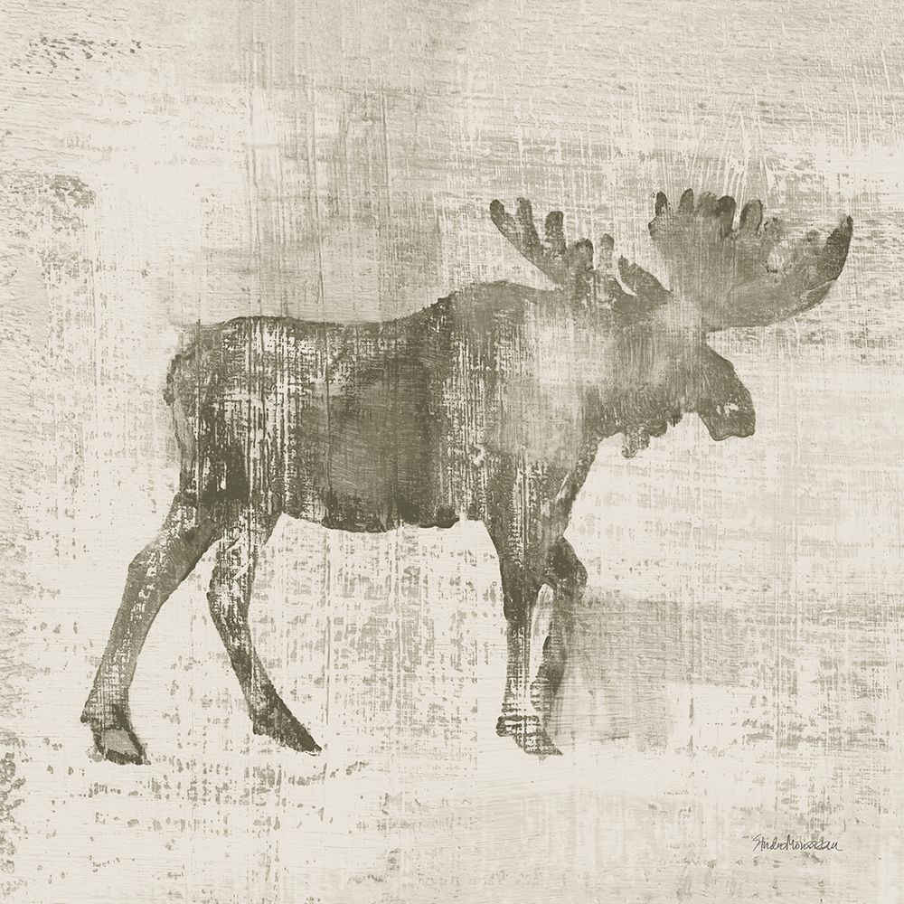 Wall Art Painting id:610782, Name: Cabin Moose Study, Artist: Studio Mousseau