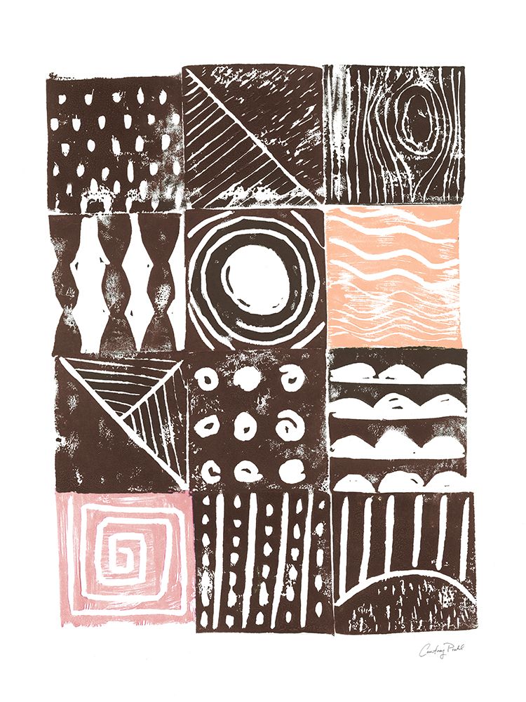 Wall Art Painting id:645788, Name: Block Print I Pink, Artist: Prahl, Courtney