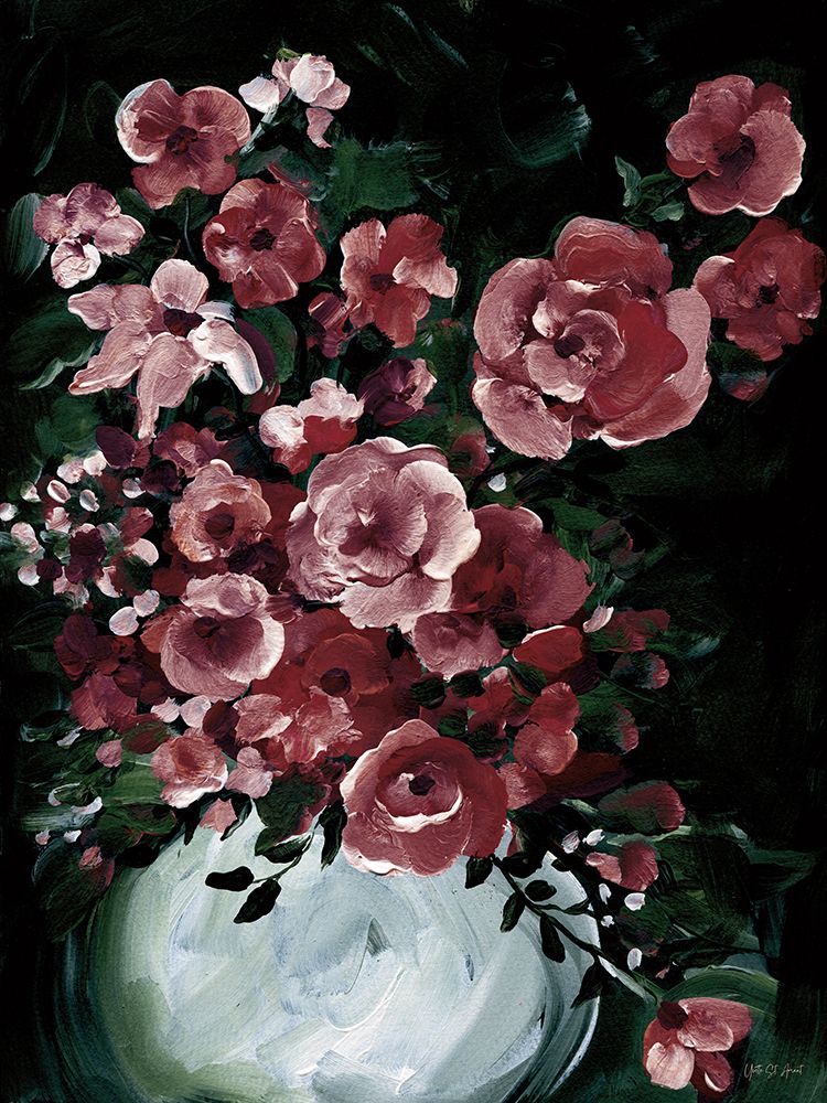 Wall Art Painting id:759648, Name: Botanical Elegance I Burgundy, Artist: St. Amant, Yvette