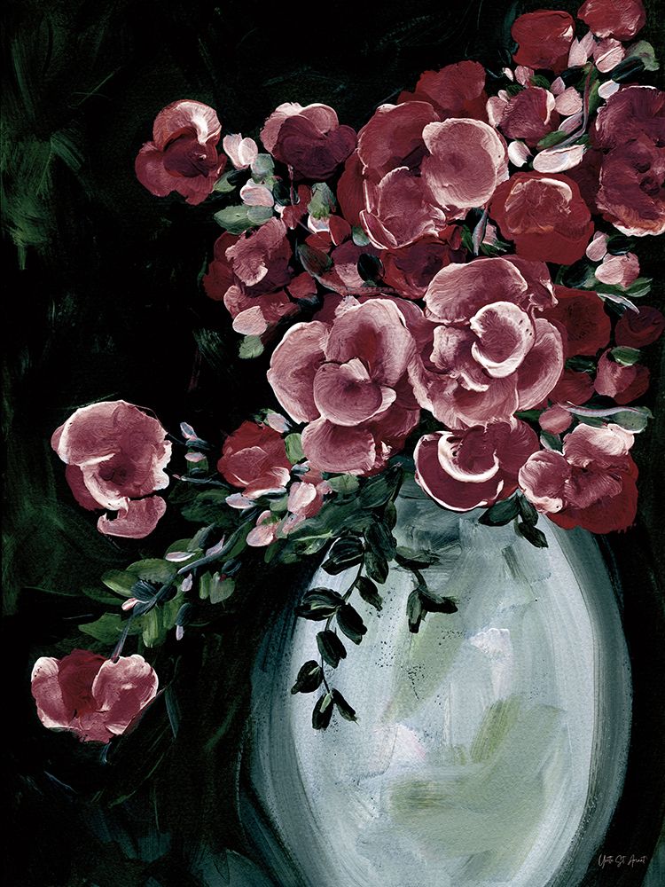 Wall Art Painting id:759647, Name: Botanical Elegance II Burgundy, Artist: St. Amant, Yvette