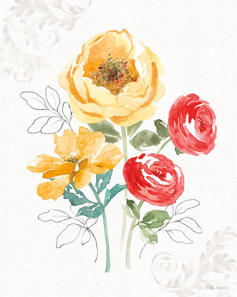 Wall Art Painting id:686788, Name: Sunny Bouquets IV, Artist: Grove, Beth