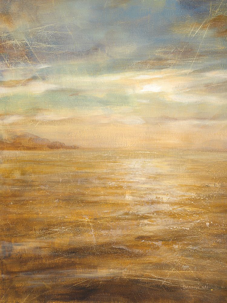 Wall Art Painting id:759293, Name: Serene Sea II Gold, Artist: Nai, Danhui