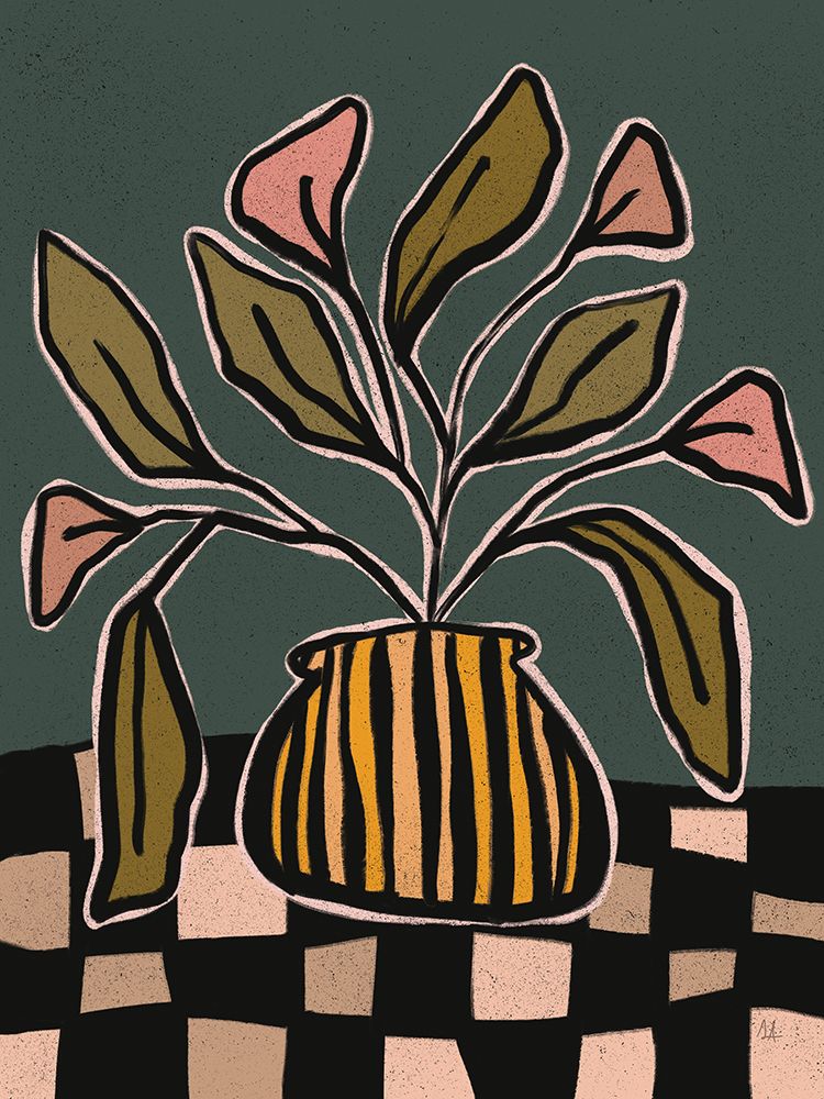 Art Print: Checkerboard Floral I