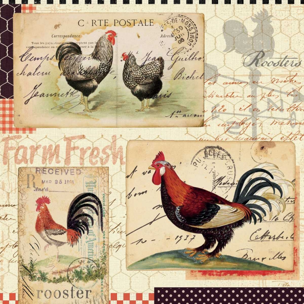 Wall Art Painting id:34138, Name: Rooster Farm II, Artist: Pelletier, Alain