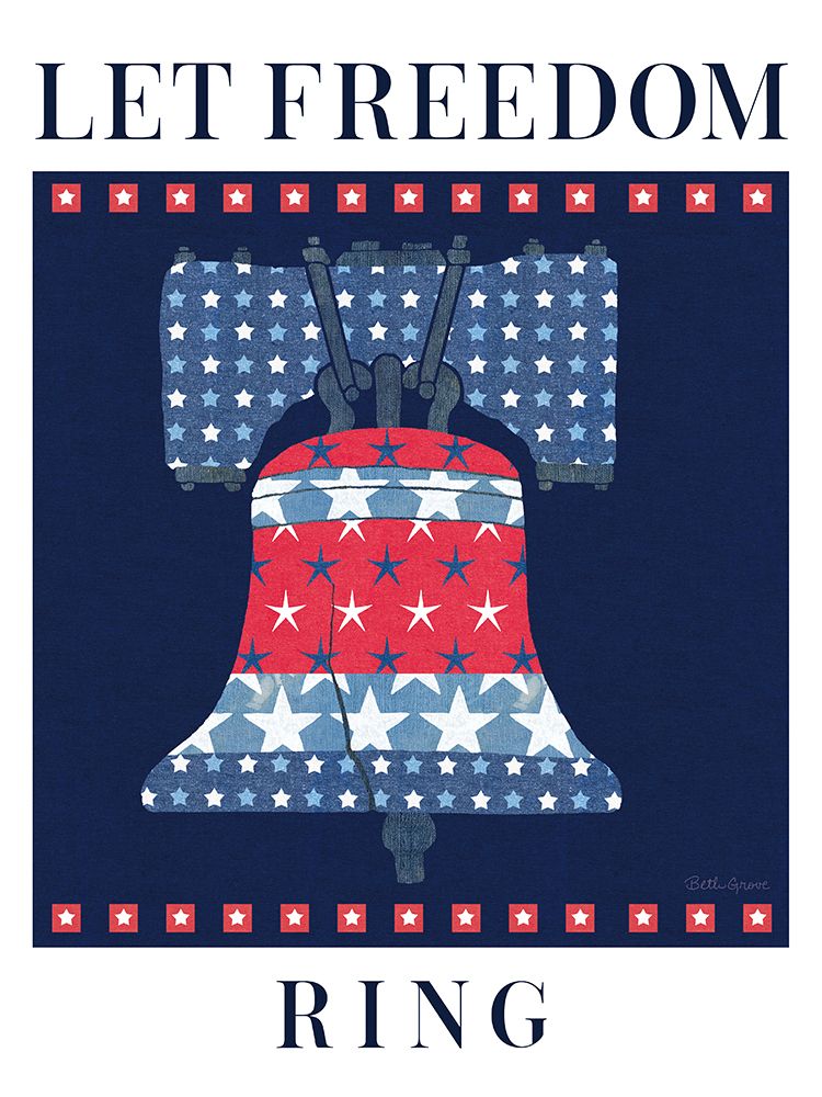 Wall Art Painting id:766652, Name: Stars and Stripes Freedom Ring, Artist: Grove, Beth