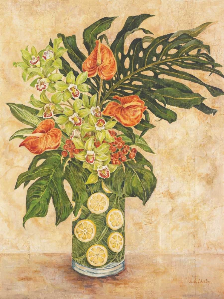 Wall Art Painting id:118255, Name: Anthurium and Orchid, Artist: Shelby, Judy