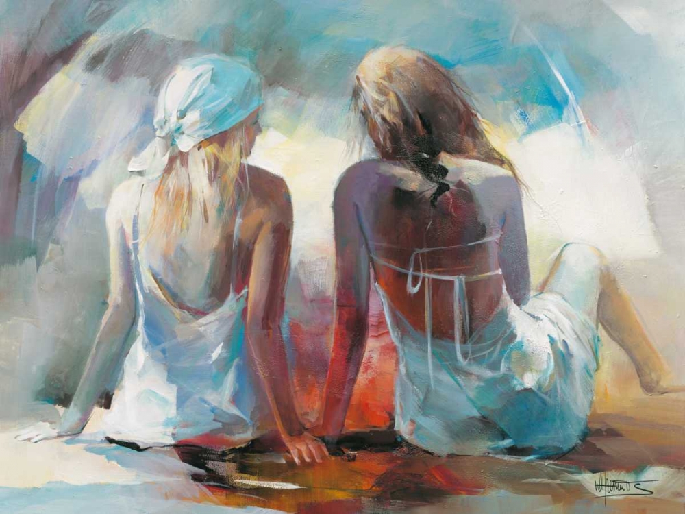 Wall Art Painting id:19492, Name: Two Girl friends I, Artist: Haenraets, Willem