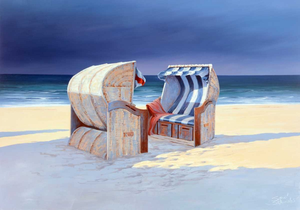 Wall Art Painting id:87877, Name: Beach Chairs I, Artist: Schneider, Sigurd