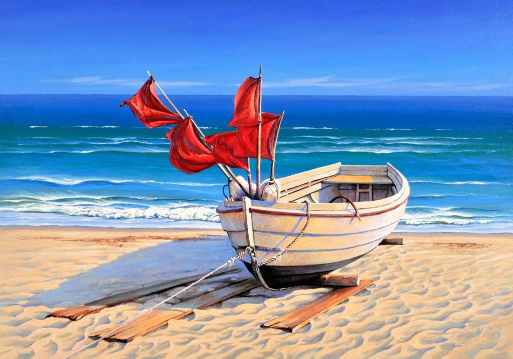 Wall Art Painting id:87878, Name: Small fishing boat, Artist: Schneider, Sigurd