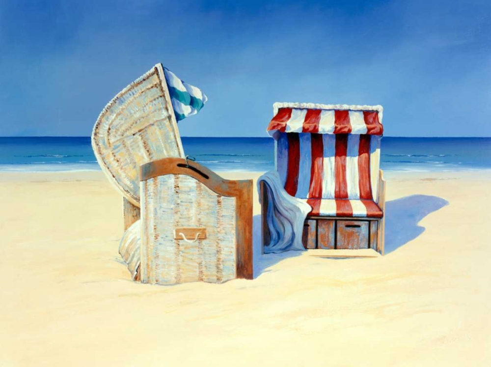 Wall Art Painting id:87879, Name: Beach Chairs II, Artist: Schneider, Sigurd