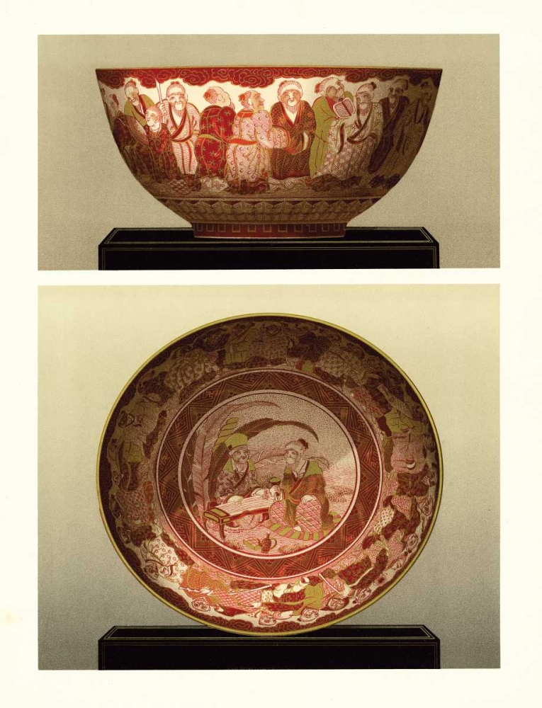 Wall Art Painting id:156248, Name: Oriental Bowl and Plate II, Artist: Audsley, George
