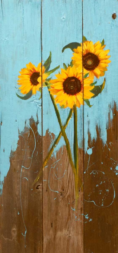 Wall Art Painting id:147829, Name: Sunflowers on Wood I, Artist: Iafrate, Sandra