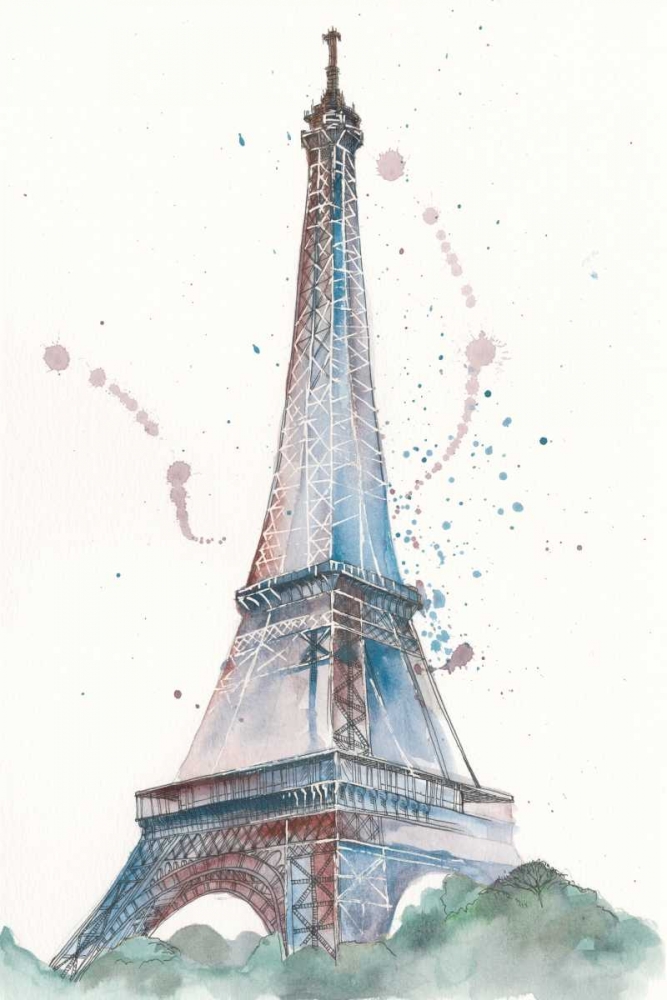 Wall Art Painting id:147910, Name: View of Eiffel III, Artist: Wang, Melissa