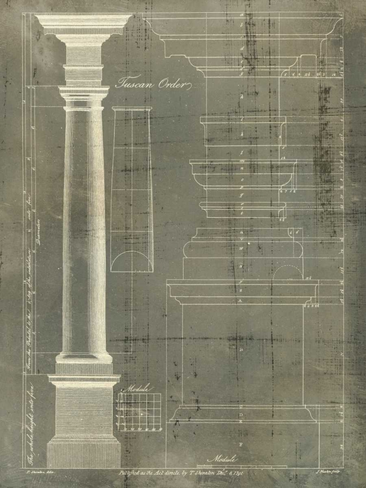 Art Print: Column Blueprint III