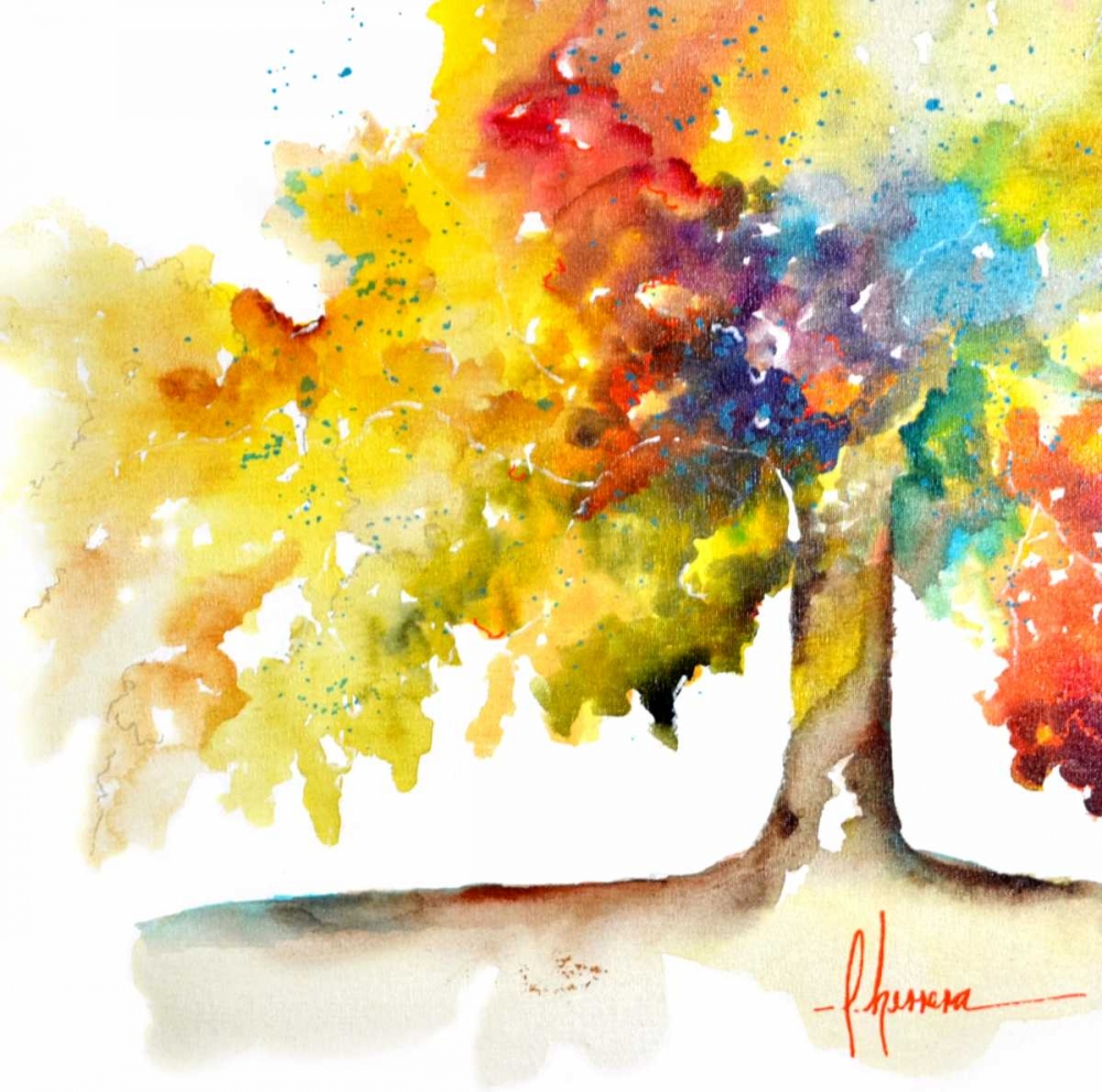Wall Art Painting id:155621, Name: Rainbow Trees I, Artist: Herrera, Leticia