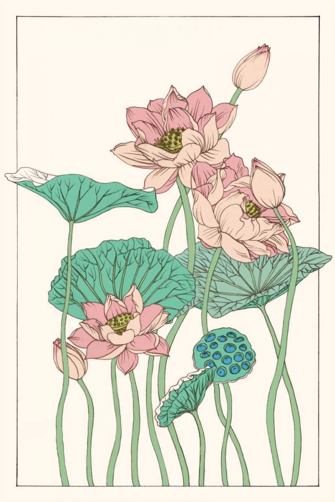 Wall Art Painting id:155680, Name: Botanical Gloriosa Lotus I, Artist: Wang, Melissa