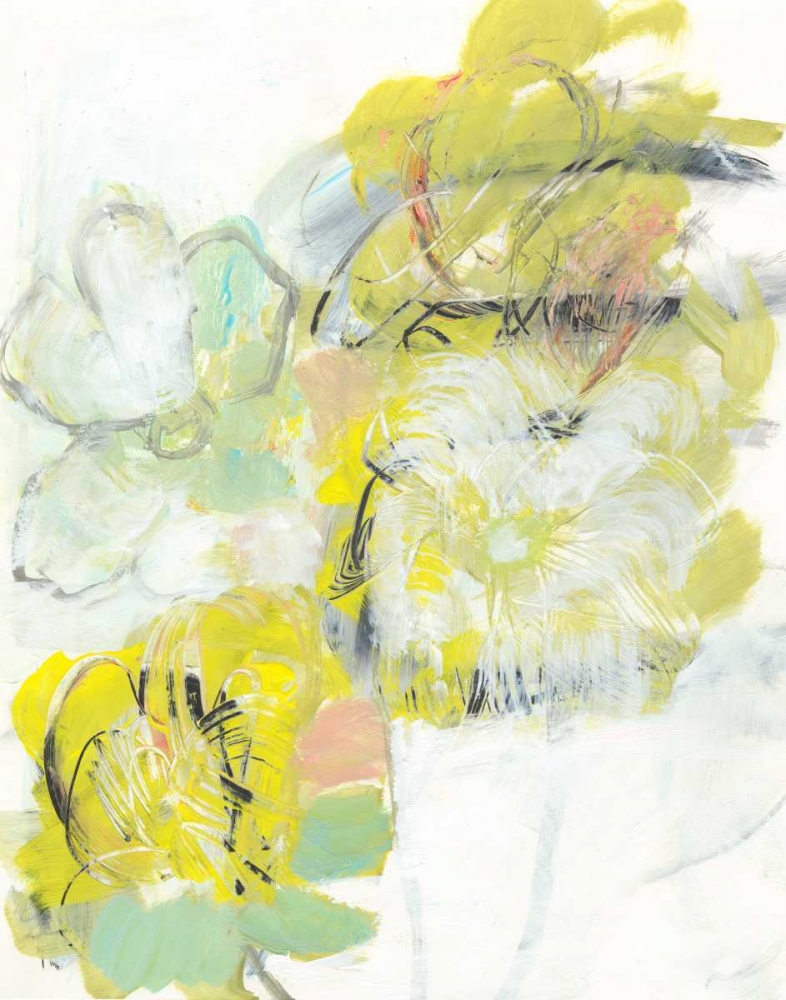 Wall Art Painting id:155334, Name: Yellow Floral Abstract I, Artist: Fuchs, Jodi