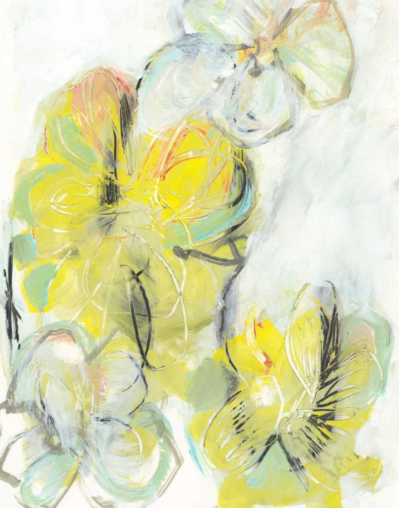 Wall Art Painting id:155335, Name: Yellow Floral Abstract II, Artist: Fuchs, Jodi