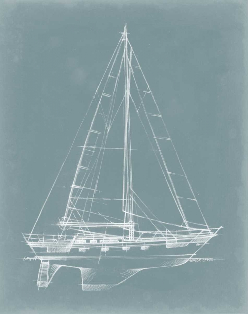 Wall Art Painting id:53452, Name: Yacht Sketches II, Artist: Harper, Ethan