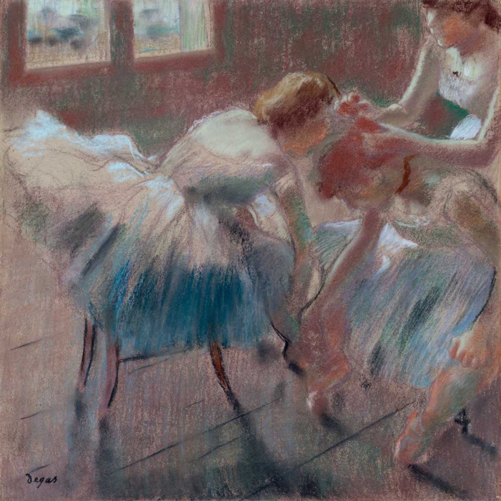 Wall Art Painting id:165560, Name: Three Dancers Preparing for Class, Artist: Degas, Edgar
