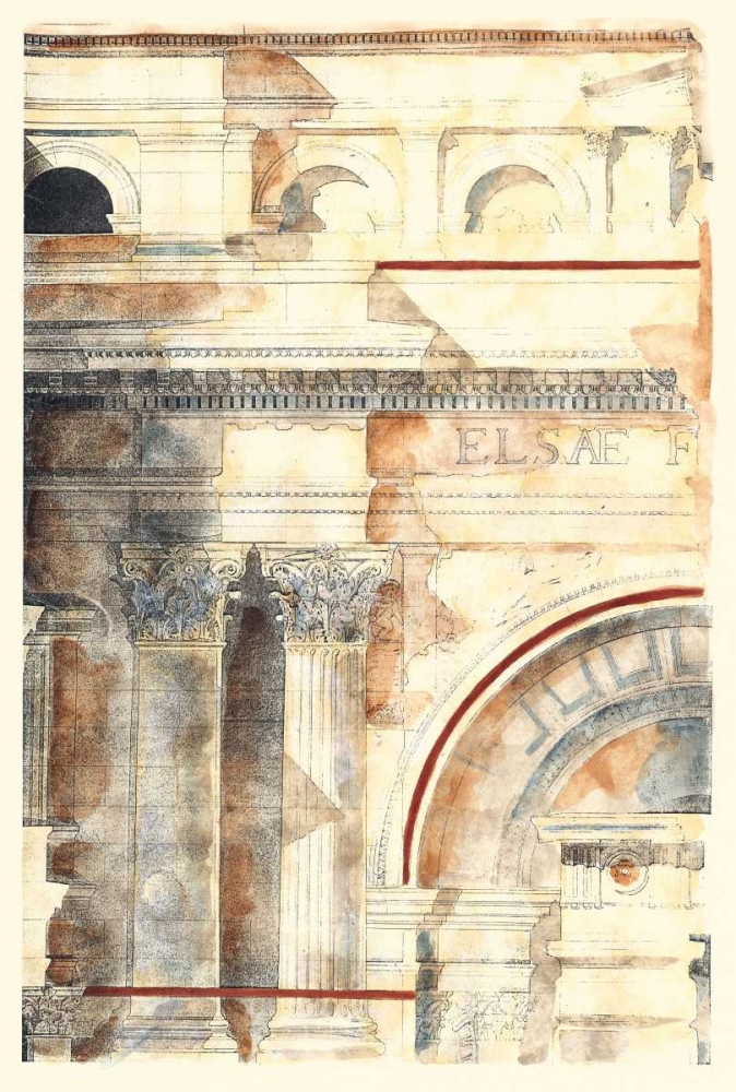 Wall Art Painting id:107791, Name: Classical Architecture I GOLD, Artist: Vision Studio