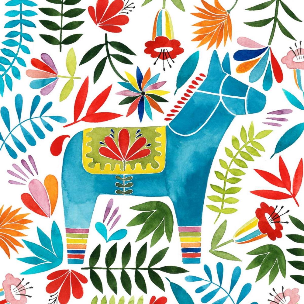 Art Print: Festive Otomi I