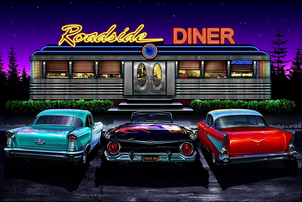 Wall Art Painting id:210360, Name: Diners and Cars VIII, Artist: Flint, Helen