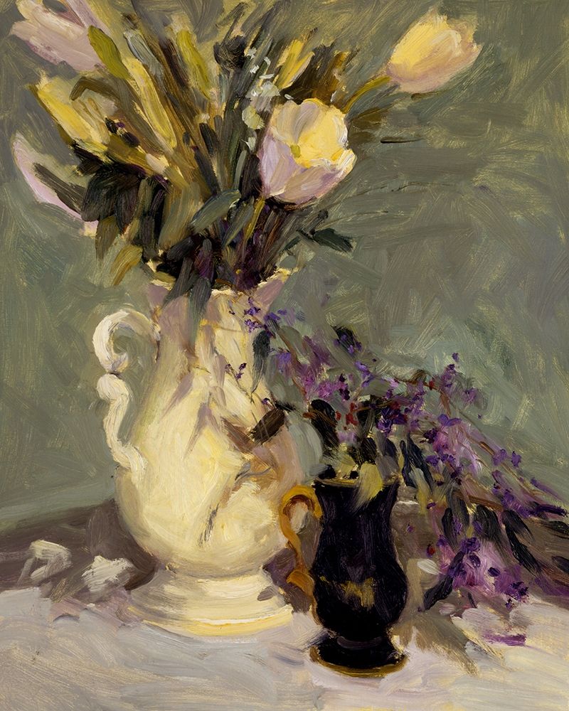 Wall Art Painting id:214714, Name: Tulips and Lavender, Artist: Stevens, Allayn