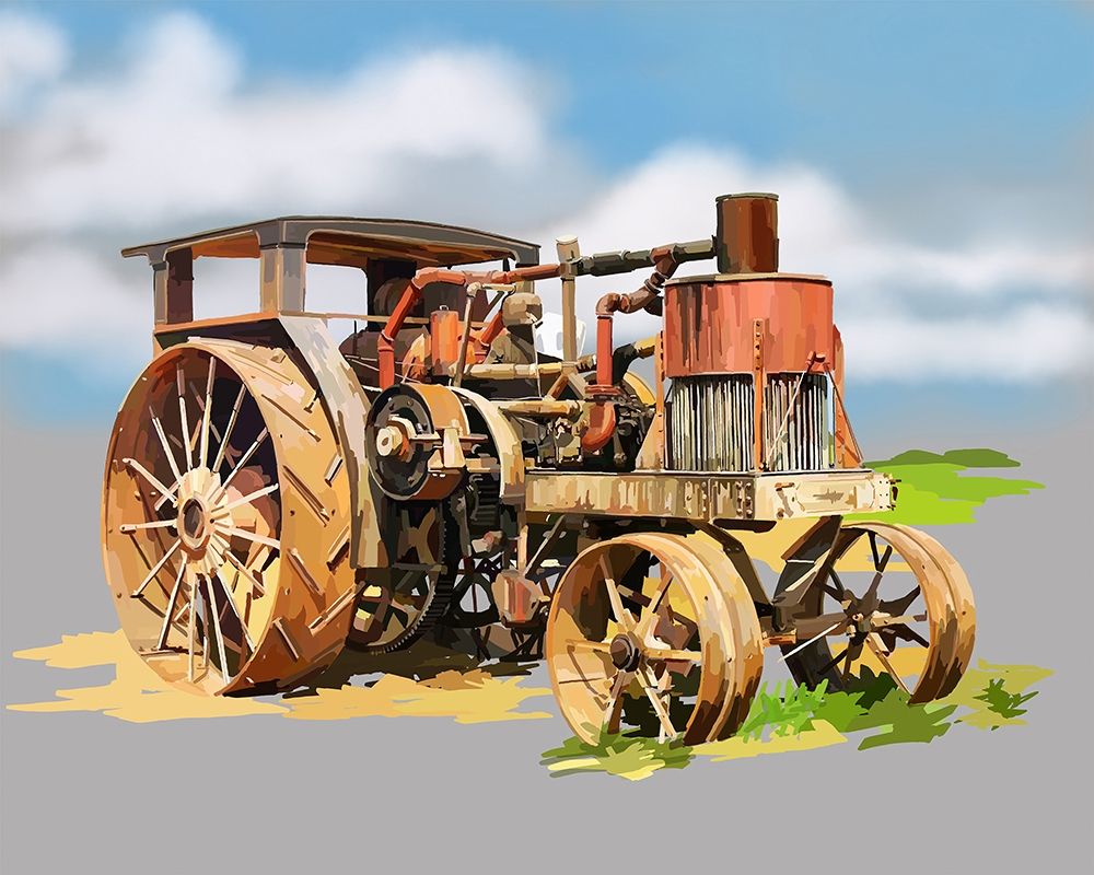 Wall Art Painting id:215131, Name: Vintage Tractor XII, Artist: Kalina, Emily