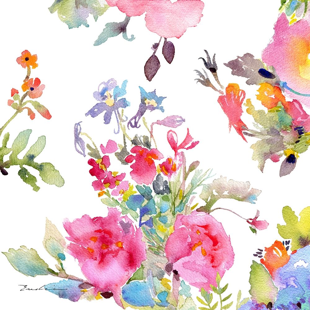 Wall Art Painting id:215256, Name: Watercolor Flower Composition I, Artist: Evelia Designs