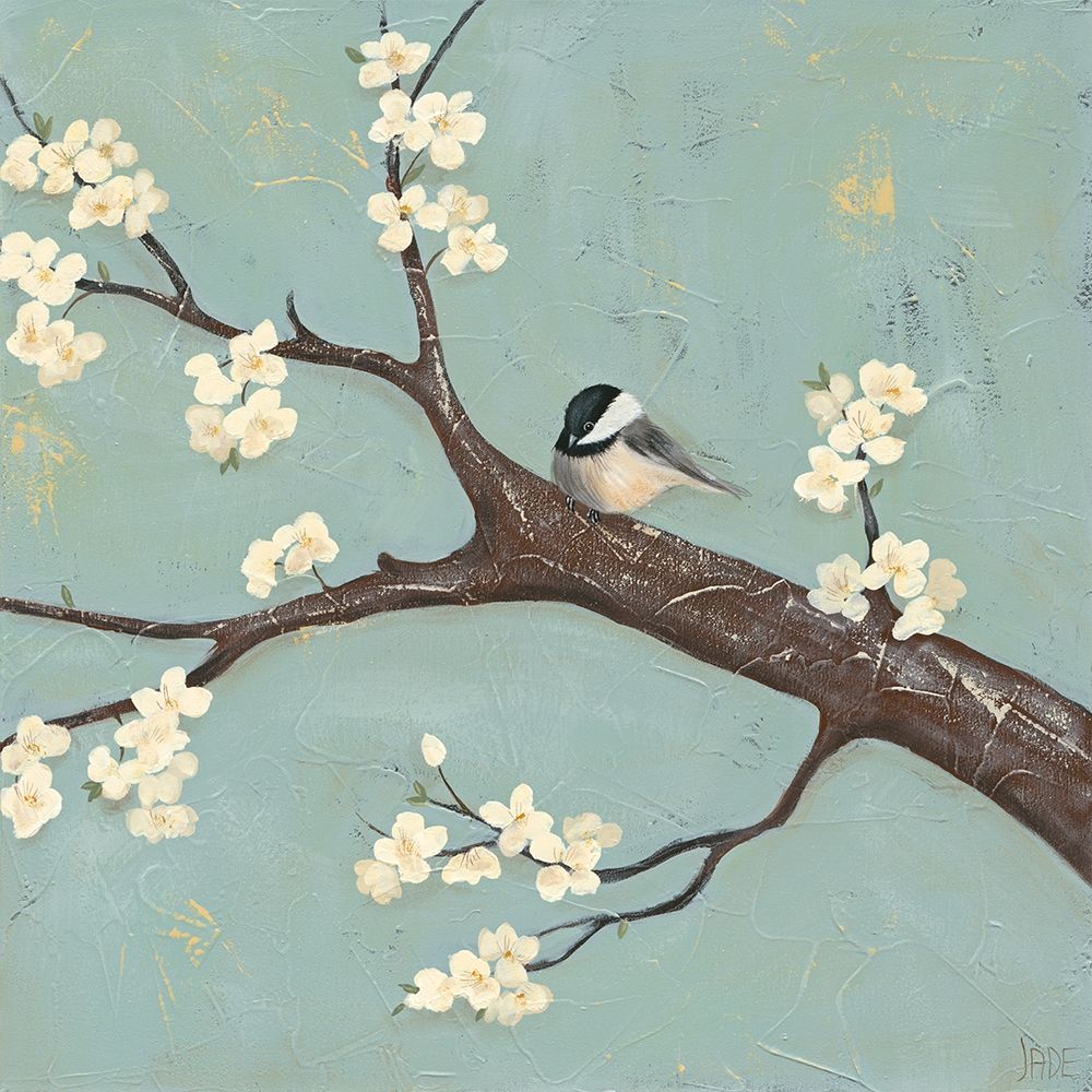 Wall Art Painting id:215359, Name: Chickadee and Dogwood II, Artist: Reynolds, Jade