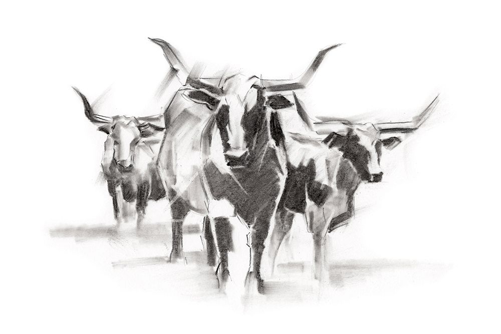 Wall Art Painting id:215455, Name: Contemporary Cattle I, Artist: Harper, Ethan
