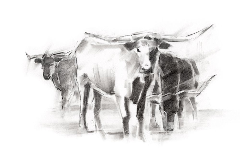 Wall Art Painting id:215456, Name: Contemporary Cattle II, Artist: Harper, Ethan