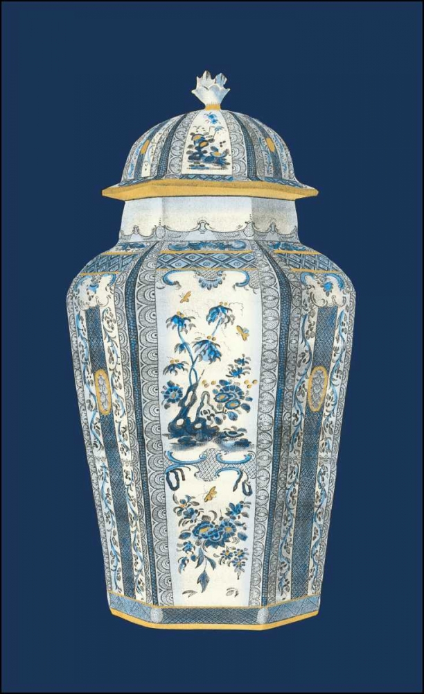 Wall Art Painting id:97853, Name: Asian Urn in Blue and White I, Artist: Vision Studio