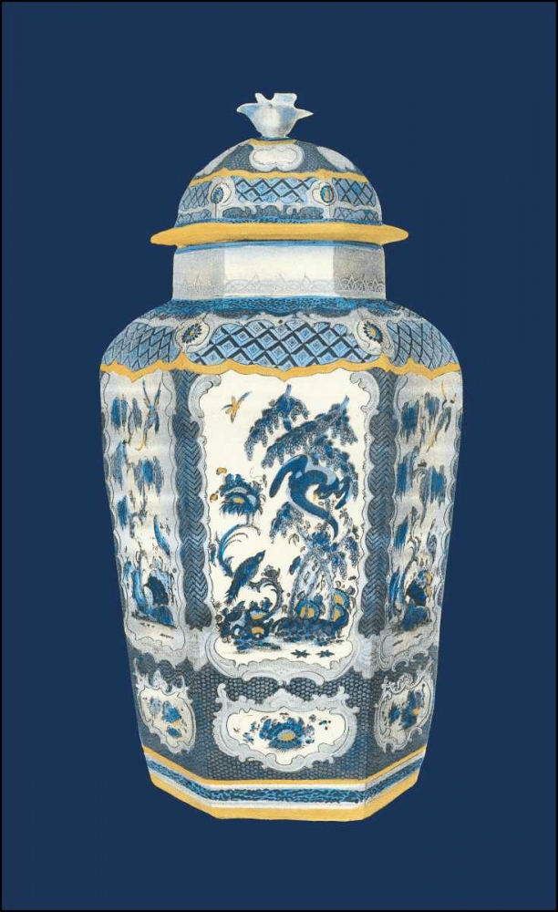 Wall Art Painting id:97854, Name: Asian Urn in Blue and White II, Artist: Vision Studio