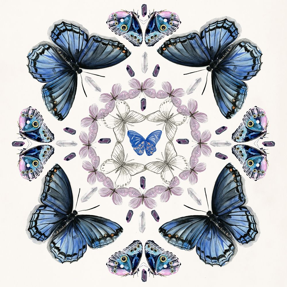 Wall Art Painting id:258914, Name: Butterfly Mandala II, Artist: Parker, Jennifer Paxton