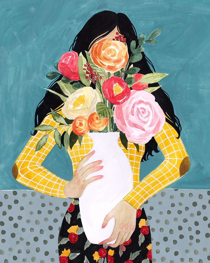 Wall Art Painting id:258924, Name: Flower Vase Girl II, Artist: Popp, Grace