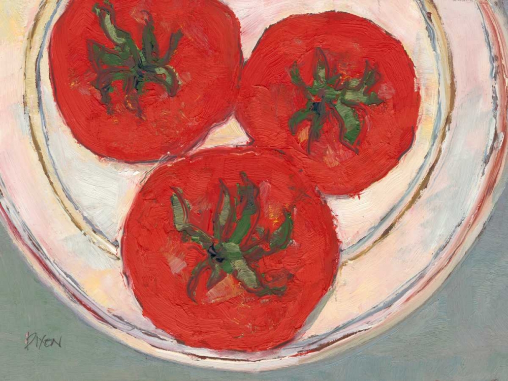 Wall Art Painting id:83902, Name: Plate with Tomato, Artist: Dixon, Samuel